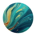 thumbnail image 2 of Nawypu  Round Fitted Tablecloth Abstract Teal and Blue Marble Print Table Cloth with Elastic Edged Waterproof Wipeable Round Table Cover for Patio Parties Outdoor Decor, 2 of 7