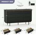 thumbnail image 4 of MEISSALIVVE Kitchen Sideboard Buffet Cabinet, 59" x 34" Large Cabinet with Storage, Black Sideboard with 9 Drawers, Coffee Bar Cabinet, Modern Entryway Storage for Living Room, Bedroom, kitchen, 4 of 9