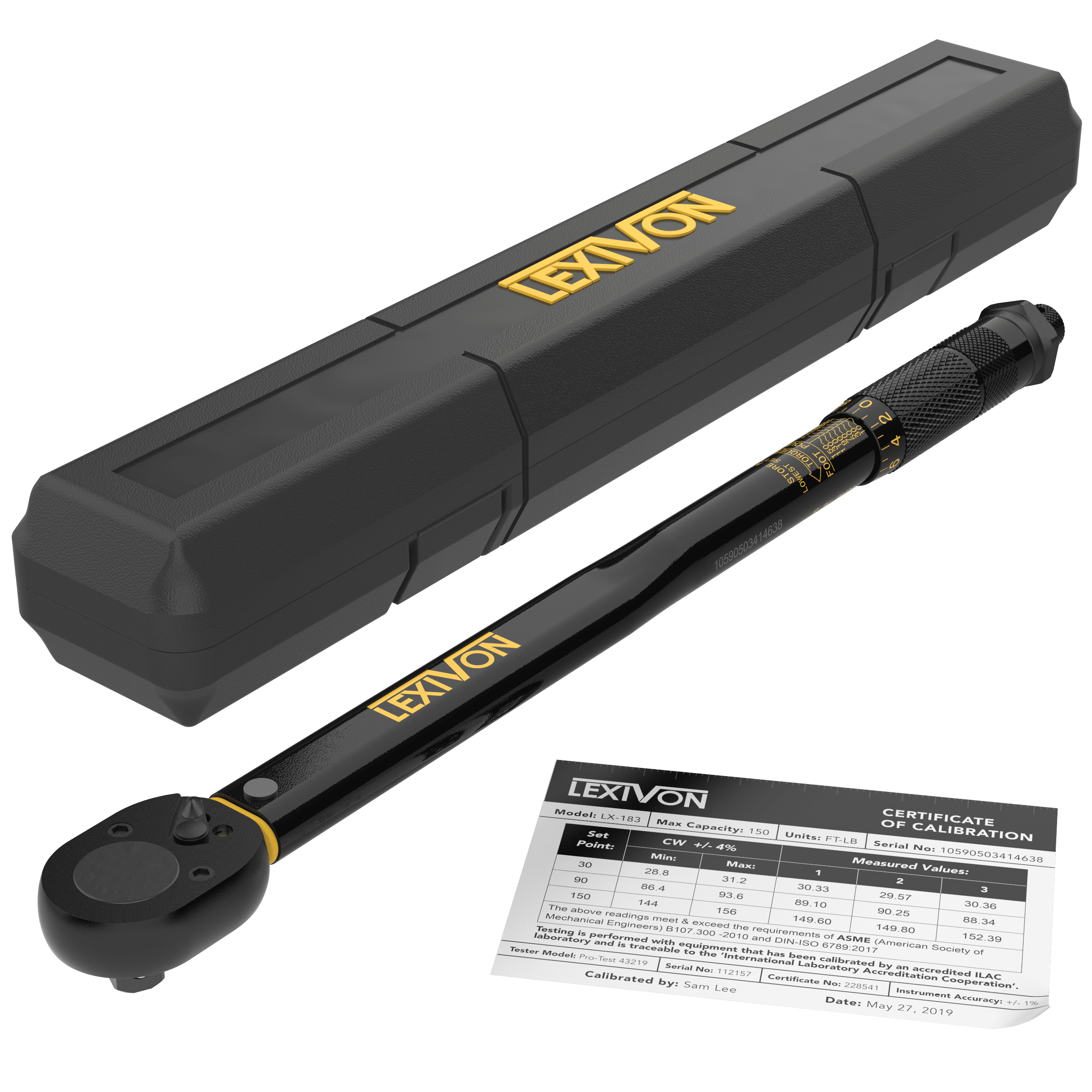 Lexivon 1/4-Inch Drive Torque Wrench, 20-200 in-lb/2.26-22.6 Nm