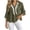 Green, variant on Womens Casual V Neck Tassel Trim 3/4 Flare Sleeve Peplum Hem Loose Fit Everyday Casual Blouses for Women