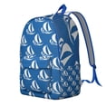 thumbnail image 3 of Helm Rudder Mast Sail Coast Travel Backpack – Lightweight Canvas Bookbag with Nautical Marine Pattern, Comfortable Carrying, Anti-theft Features for Students, Travelers, and Beach Trips, 3 of 5