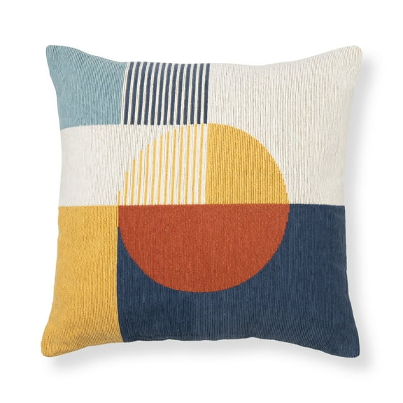 Mainstays Geo Multi Color Decorative Throw Pillow 18x18, Multi, Single