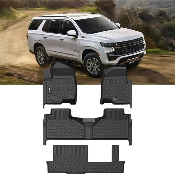 Nilight TPE Floor Mats for 2021 2022 2023 2024 2025 Chevy Chevrolet Tahoe GMC Yukon Cadillac Escalade Bench Seating, All Weather Custom Fit Heavy Duty Floor Liners