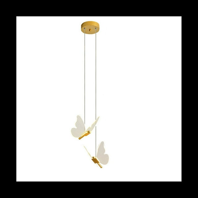 Mariposa LED Luces Colgantes Nordic Golden LáMpara de Noche IluminacióN para Sala de Estar Dormitorio LáMpara de Noche B