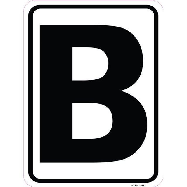 SignMission A-1824-22962 18 x 24 Po Signe en Aluminium - Signe avec la Lettre B