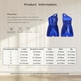 thumbnail image 6 of inlzdz Kids Girls Shiny Sequins Jumpsuit One Shoulders Sleeveless Short Romper Party Gown Modern Dancewear Silver 10, 6 of 6
