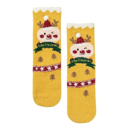 

Sedceaty Women Girls Christmas Socks Spring Fall Winter Plush Socks Female Warm Thicken Socks One Size