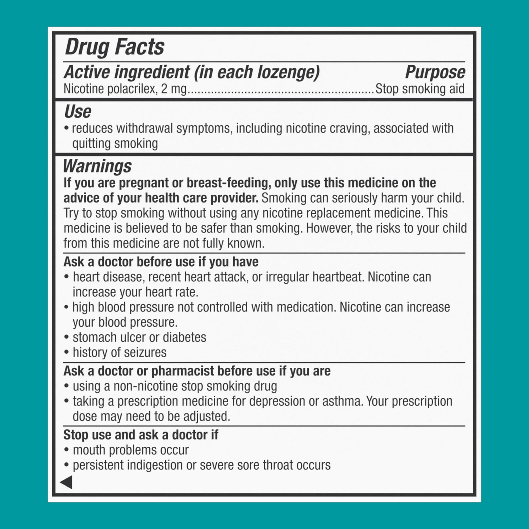 (2 pack) Nicorette Nicotine Lozenges, Stop Smoking Aids, 2 mg, Mint, 80 Count