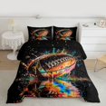 thumbnail image 2 of Homewish 3D Rugby Sport Queen Comforter Set, American Football Soccer Lover Bedding Sets, Splatter Watercolor Reversible Bedding Comforter Set, Breathable Home Decor, 3-Piece, 2 of 8