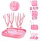 thumbnail image 3 of Portabiberones, Escurridor de chupetes, Secador de biberones, Escurridor de biberones y tetinas, Bandeja de recogida de agua extraíble, Para secar las tetinas de los biberones (rosa), 3 of 5