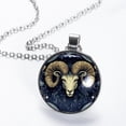 thumbnail image 2 of Aries Constellation Women's Circular Glass Design Pendant Necklace, 2 of 5