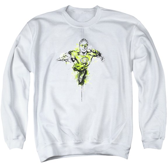 Green Lantern Inked Adult Crewneck Sweatshirt White
