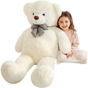 IKASA Giant Teddy Bear Stuffed Animal Plush Toy,Large Jumbo 47" White Huge Cute Soft Toys,Big Size Fluffy Plushy Fat Oversized Plushie,Gifts for Kids Girls Boys Girlfriend Children