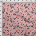 thumbnail image 4 of oneOone Cotton Jersey Pink Salmon Fabric Hen Fabric For Sewing Printed Craft Fabric By The Yard 58 Inch Wide-NQ, 4 of 6