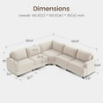 thumbnail image 3 of HONBAY Oversized Modular Sectional Couch L-Shaped Corner Sofa Corduroy for Living Room, Beige, 3 of 8