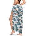 thumbnail image 2 of Yuyamidu Blue Flower Sarong Swimsuit Coverup for Women Chiffon Wraps Beach Cover Up Breathable Beach Coverups Skirt Semi-Sheer Swimwear Bikini Wrap, 2 of 7
