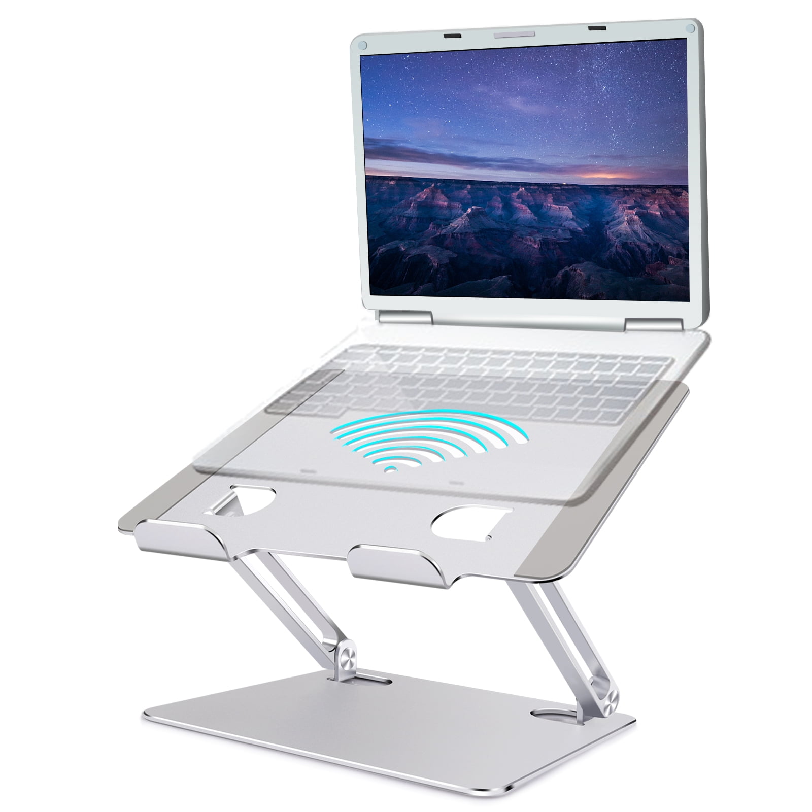 HP Ergonomic Riser Foldable Desktop Holder Compatible with MacBook Air Pro Gift Gadgets Laptop Stand Portable Adjustable Aluminium Cooling Computer Tablet Stand Lenovo 10-15.6” Laptops