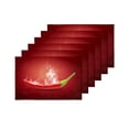 thumbnail image 4 of MKHERT Funny Food Hot Chili Pepper in Smoke Placemats Table Mats for Dining Room Kitchen Table Decoration 12x18 inch,Set of 6, 4 of 4