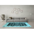 thumbnail image 3 of Ahgly Company Indoor Square Oriental Light Blue Traditional Area Rugs, 4' Square, 3 of 4