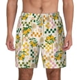 thumbnail image 3 of Uemuo Hawaii Palms Pattern Mens Swim Trunks Quick Dry Board Shorts with Mesh Lining, Stretch Beach Shorts Quick Dry No-Chafing Board Shorts-Medium, 3 of 9