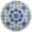Blue and White Batik Pattern, variant on 15 Inch Round Grid Plate Mats Heat Non-Slip Resistant PVC Placemats for Kitchen Dining Table Decor Blue and White Batik Pattern 1PCS