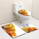 thumbnail image 1 of ABPHQTO Una calabaza una cesta de flores Juego de alfombras de baño de 3 piezas Alfombra de baño Alfombra de contorno y tapa de inodoro, 1 of 2