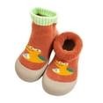 thumbnail image 4 of Dmsael Toddler Walking Shoes Baby Sock Shoes infant Walking Shoes Soft Rubber Sole Non-Slip Cotton Socks Shoes Toddler Slip on Sneakers for Baby Boy Orange,6, 4 of 6