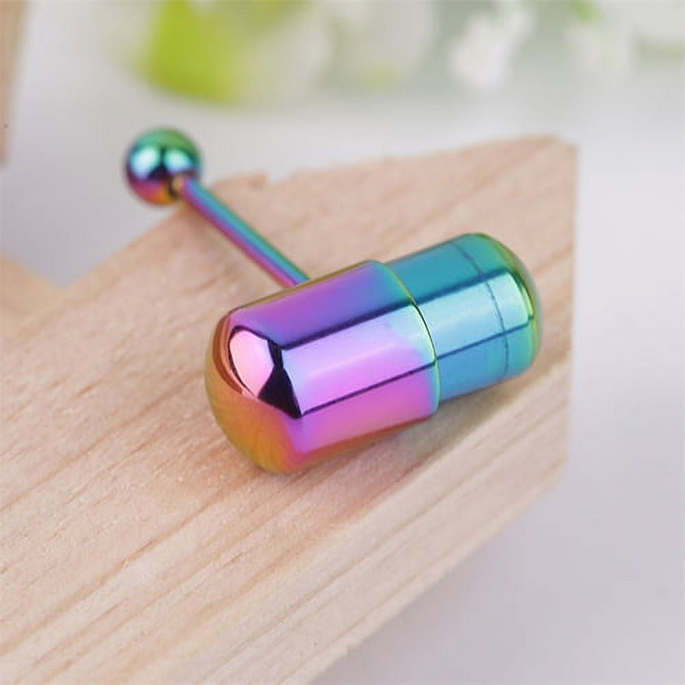 Huanledash 1Pc Cool Vibrating Barbell Tongue Rings Bars Piercing Stainless Steel Body Jewelry Huanledash 1Pc Cool Vibrating Barbell Tongue Rings Bars Piercing Stainless Steel Body Jewelry