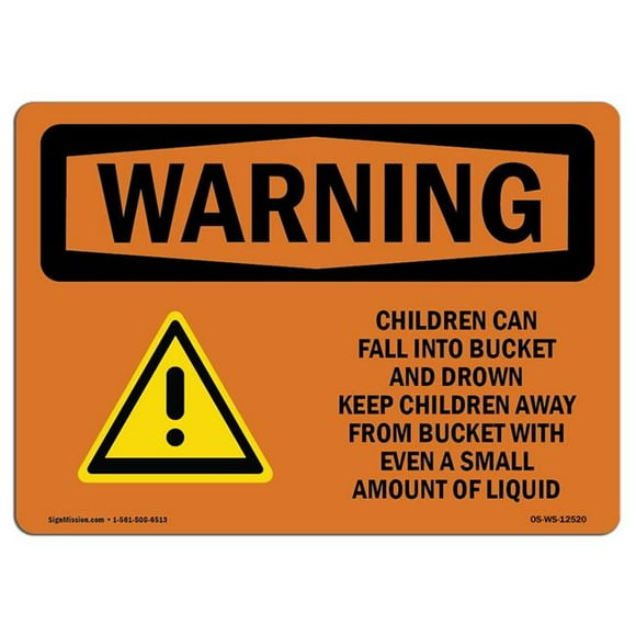 SignMission OS-WS-A-1218-L-12520 12 x 18 in. OSHA Warning Sign - Children Can Fall Into with Symbol