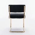 thumbnail image 6 of Furniture,Modern Dining Chairs with Corduroy Fabric,Gold Metal Base, Accent Armless Kitchen Chairs with Channel Tufting, Side Chairs, Set of 2, Black, 6 of 6