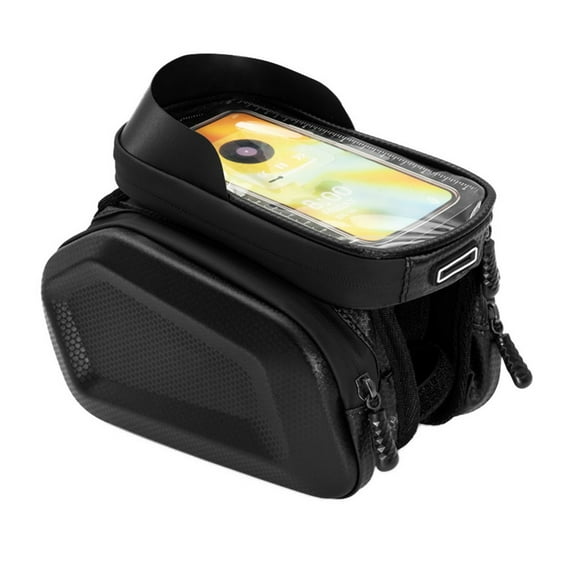 Waterproof Bike Frame Bag for Mountain Road Bicycle with Large Storage Space Lightweight Front Tube Bag for Mobile Phones up to 6.5 Inches