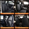 thumbnail image 5 of DIKSOAKR Leather Car Seat Cover Fit for Hyundai Tucson 2010-2025 Faux Leather Car Seat Protector Vehicle Cushion Covers Compatible Airbag Waterproof Front 2 Seats Black&Gray, 5 of 7
