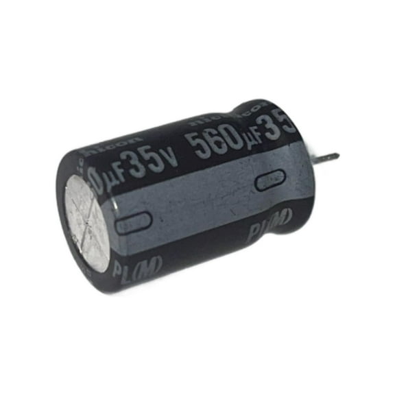 Pack of 5 Capacitor Aluminum Electrolytic, Radial High Temp, 560UF 35V 105c, Bulk, RoHS