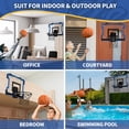 thumbnail image 3 of Canasta de baloncesto interior HYES Mini con marcador y 3 pelotas, color azul, 3 of 9