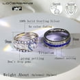 thumbnail image 6 of Adjustable size Wedding Ring Sets His And Hers Couples Women Diamond Sterling Silver Blue Sapphire Cz Man Titanium Wedding Bands, 6 of 11