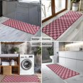 thumbnail image 2 of Pink Brown Heart Checkered Pattern Kitchen Rug Mat,Kitchen Runner Rugs Non Skid Washable,Decorative Kitchen Floor Mats for Kitchen,Sink,Laundry,17"X47", 2 of 5