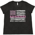 thumbnail image 3 of Inktastic Breast Cancer Awareness Pink Ribbons and Flag Women's Plus Size T-Shirt, 3 of 5