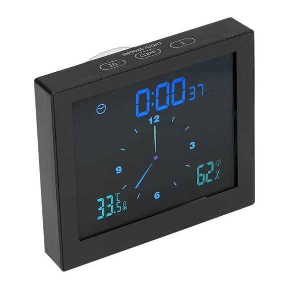 Clock, Stand Hanging 5in Screen Battery USB Power Shower Clock Waterproof Timer Funtion For Indoor/Outdoor Black