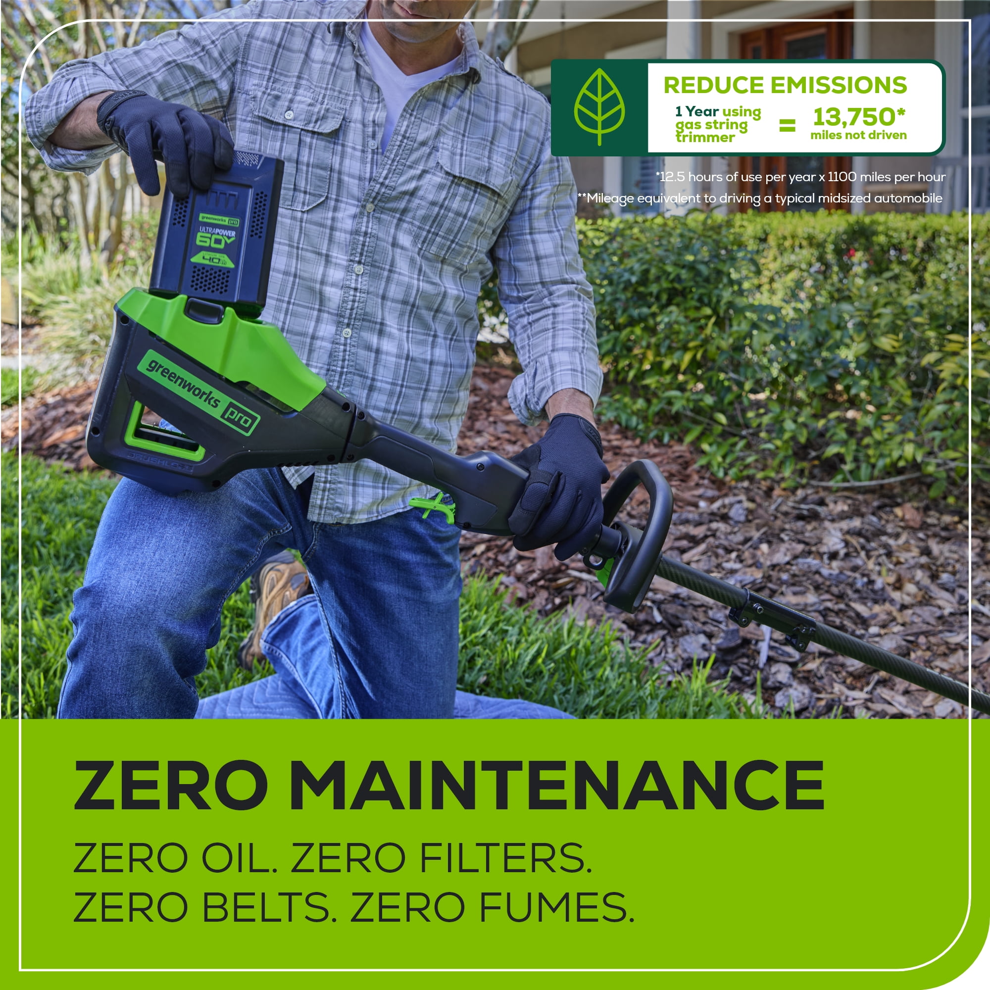 Greenworks 60 Volt Straight Shaft String Trimmer, Lightweight