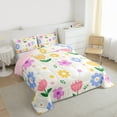 thumbnail image 3 of Feelyou Kawaii Blossoms Flower Full Size Comforter Sets, Dramy Princess Style Bedding Comforter Set, Teens Kids Girls Women Reversible Bedding Sets, Ultra Soft Bedroom Decor, 3pcs, 3 of 8