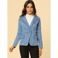 thumbnail image 3 of INSPIRE CHIC Veste en Denim Décontractée pour Femme à Revers, Manches Longues, avec Poches, 3 of 6