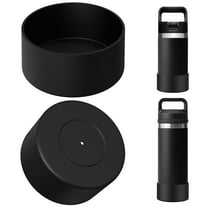Linkidea Water Bottle Boot Compatible with YETI Rambler Jr. Kids 12oz, Rambler 12oz/18oz, Yonder 20oz/25oz, Silicone Anti-Slip Bottle Bottom Sleeve Bumper Protector (Black / 2 Pack)