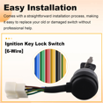 thumbnail image 4 of 6-Wire Ignition Key Lock Switch for 2-5KW Gasoline Generators, Combination Switch, Fits Gas Generator, 4 of 8