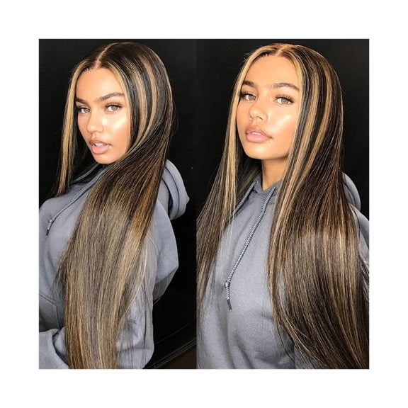 1B/27 Straight 13x4 Lace Frontal Wig Human Hair Pre Plucked Ombre Blonde Colored Lace Front Wigs