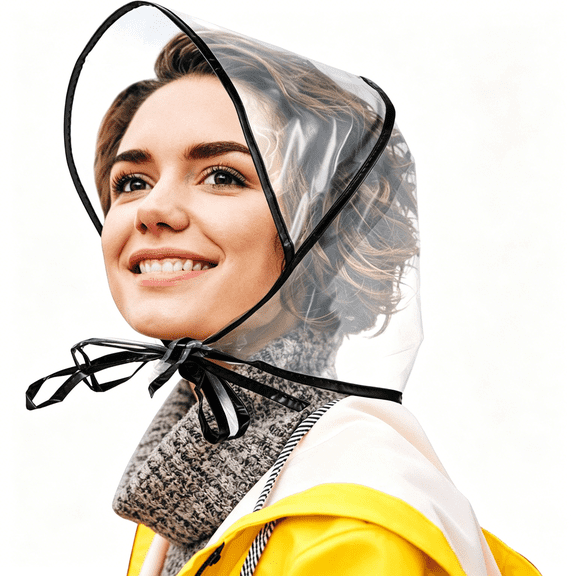 TELOLY 6 Pcs Women’S Rain Bonnet with Visor Clear Waterproof Plastic Rain Bonnet Hat for Women
