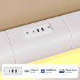 thumbnail image 3 of Rolanstar Twin Size Headboard Only - Wall Mount Upholstered Head Board with LED Lights, Charging Station & Soft Padding,White, 3 of 7