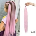 thumbnail image 3 of FSTDelivery 1 Pcs Braiding Hair Pre Stretched for Women Kids Girls, 26 inch Prestretched Braiding Hair Hypoallergenic Non Toxic Braid Twist Synthetic Knotless, Short Hair Extensions for Braids, Pink, 3 of 4