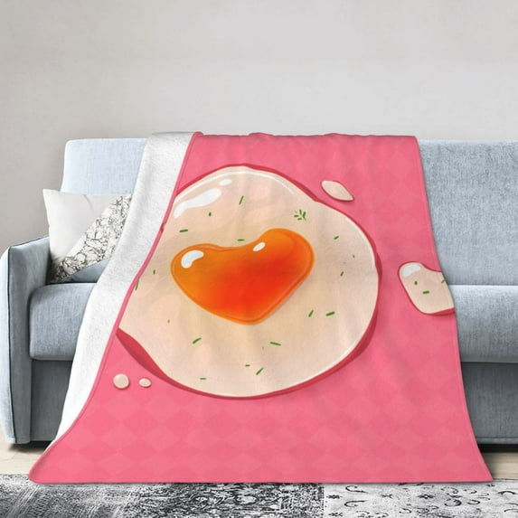 YFYANG Anti-Pilling Ultra-Soft Micro Fleece Cover Blanket for Bed Sofa, Pink Love Eggs Throw Blanket for All Seasons, 50"x40"