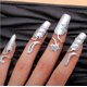 thumbnail image 2 of Anillo abierto creativo de moda para uñas, juego de joyas con diamantes para uñas con temperamento para mujer, 2 of 5