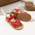 thumbnail image 5 of TOWED22 Toddler Little Girl Sandals Summer Flower Dress Soft Rubber Princess Flat Open Toe Beach Shoes Red,13, 5 of 9